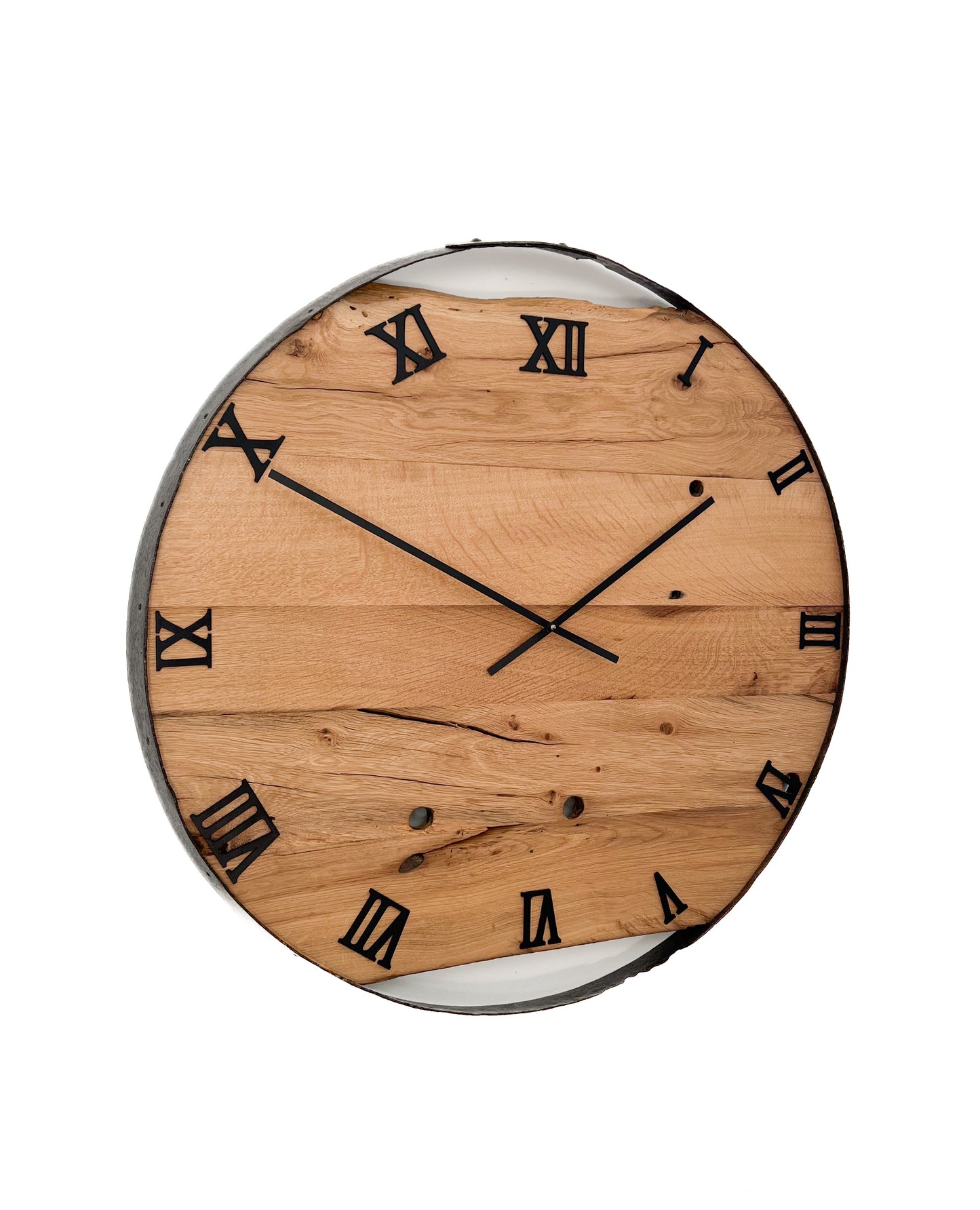 Wanduhr aus Altholz Fassring NO 388
