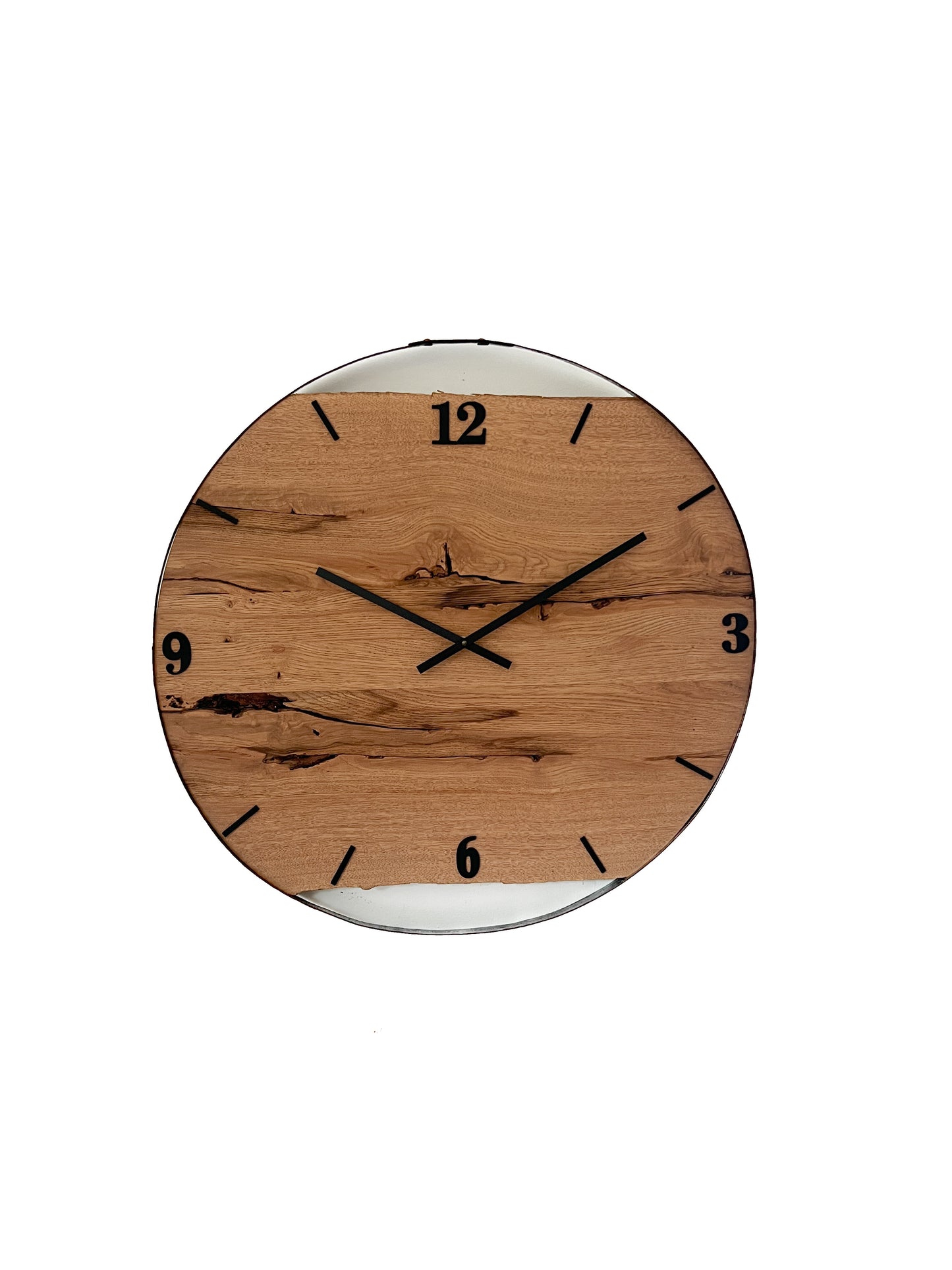 Wall clock made of old wood barrel ring NO 413
