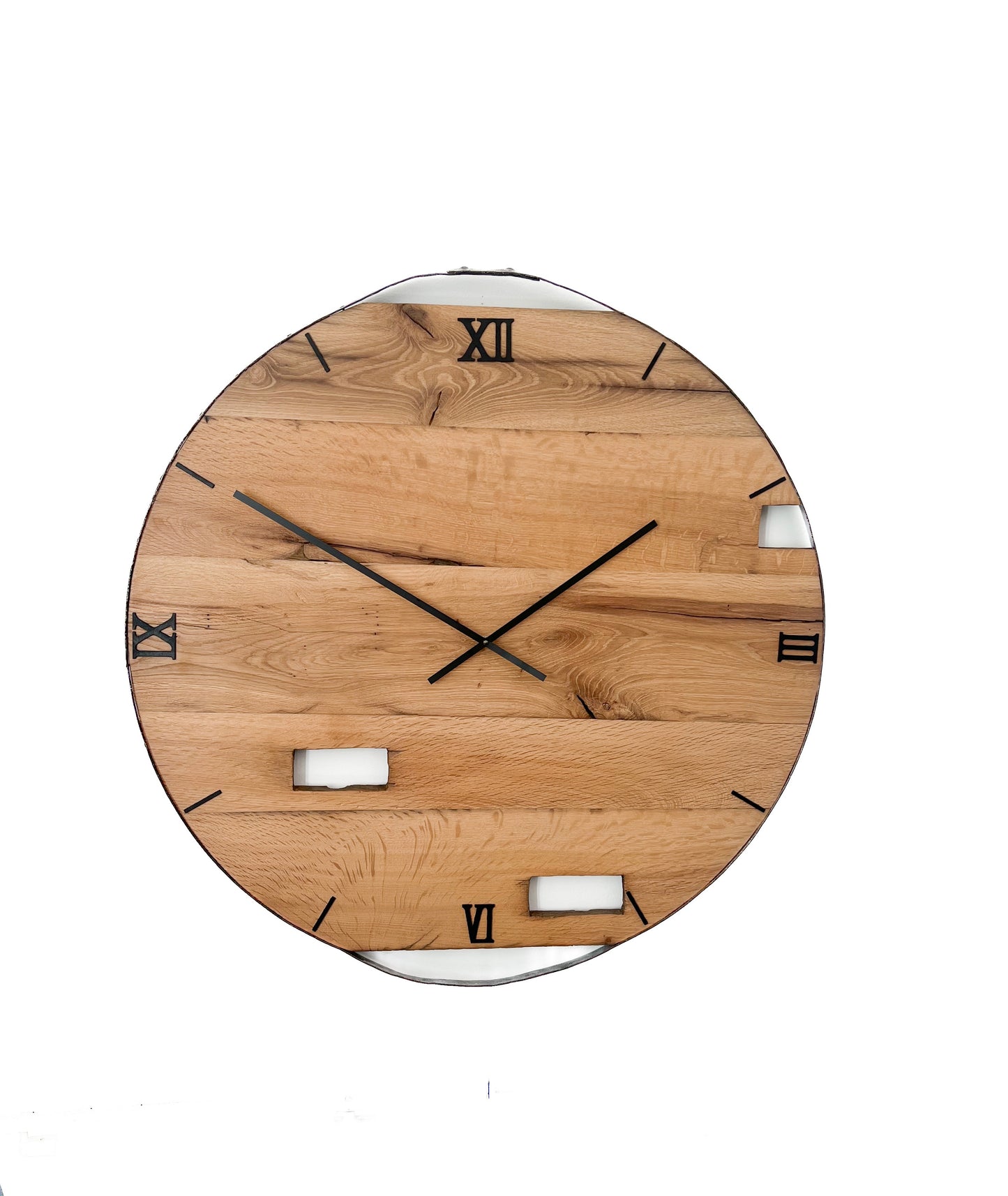 Wanduhr aus Altholz Fassring NO 489 83cm