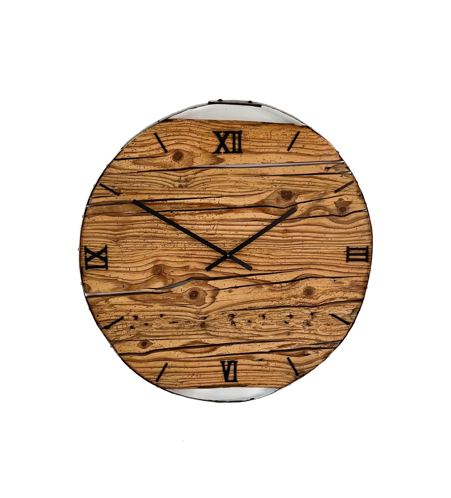 Wanduhr XXL aus Altholz/Fichte Fassring NO 523