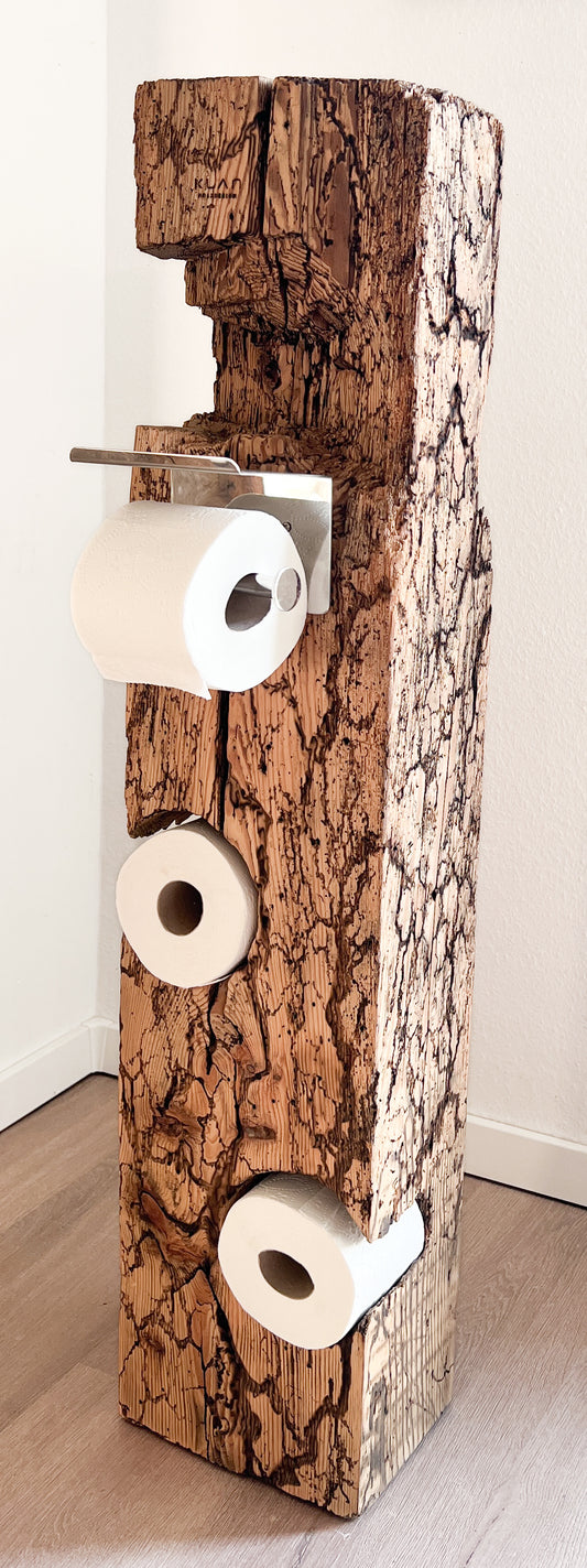 Toilettenpapierhalter aus Holz – 105 cm – mit einzigartiger Blitzstruktur