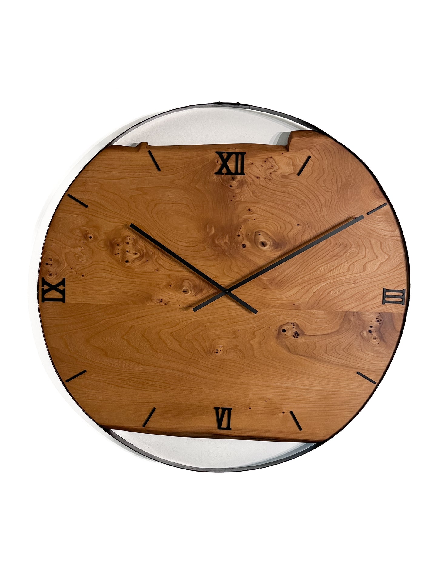 Wanduhr aus Ulmenholz No  XXL 84cm No 546