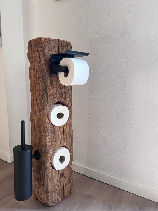 Toilettenpapierhalter aus Altholz Eiche – 90 x 34 cm – Handgefertigt im Schwarzwald