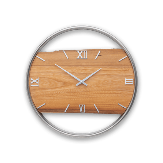 Wanduhr aus Ulmenholz No 394 40cm Klan-Holzdesign 