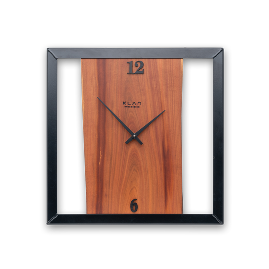 Wooden square wall clock No. 411